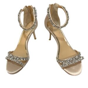 Jewel Badgley Mischka Caroline Embellished Ankle Strap Evening Sandal-Foot Pumps
